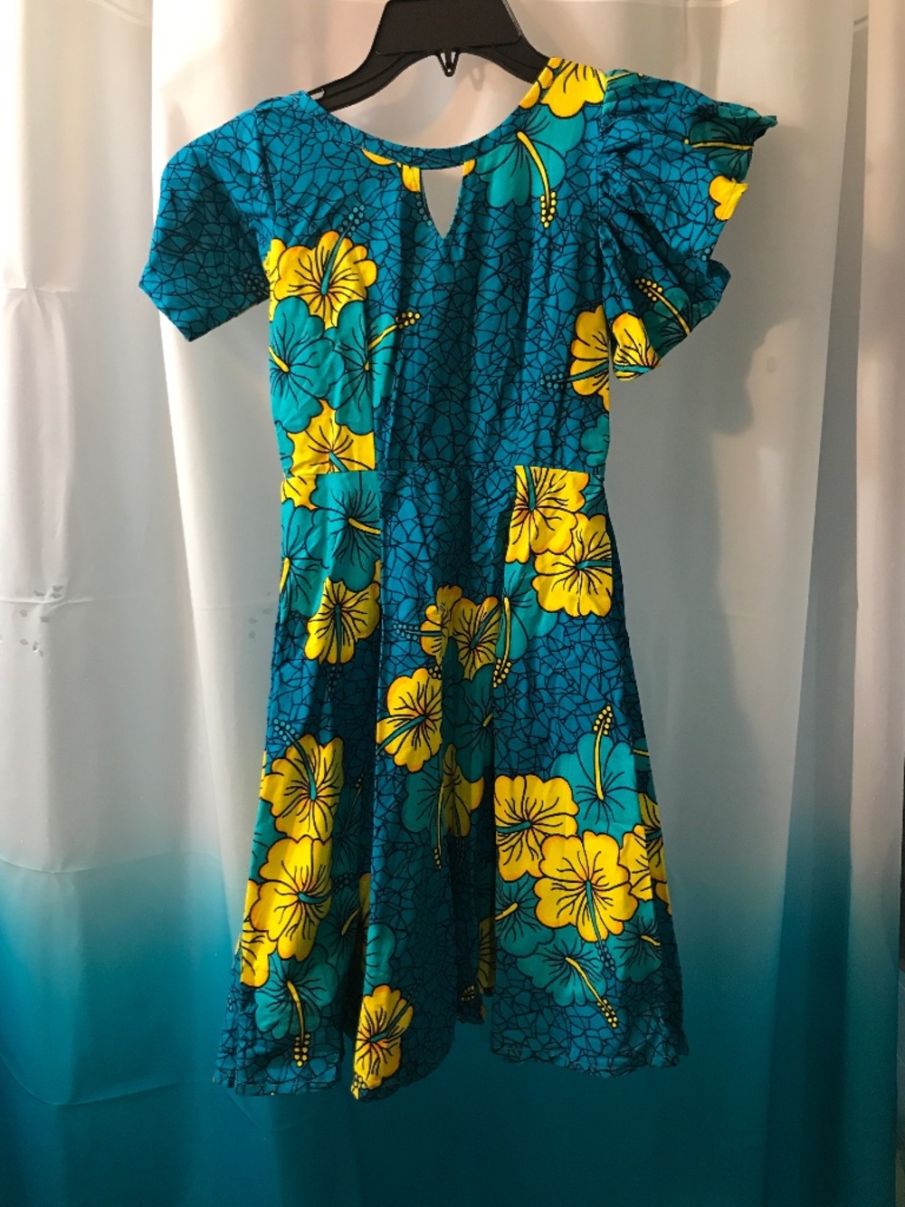 African Wax Cloth Handmade Girl's Dress